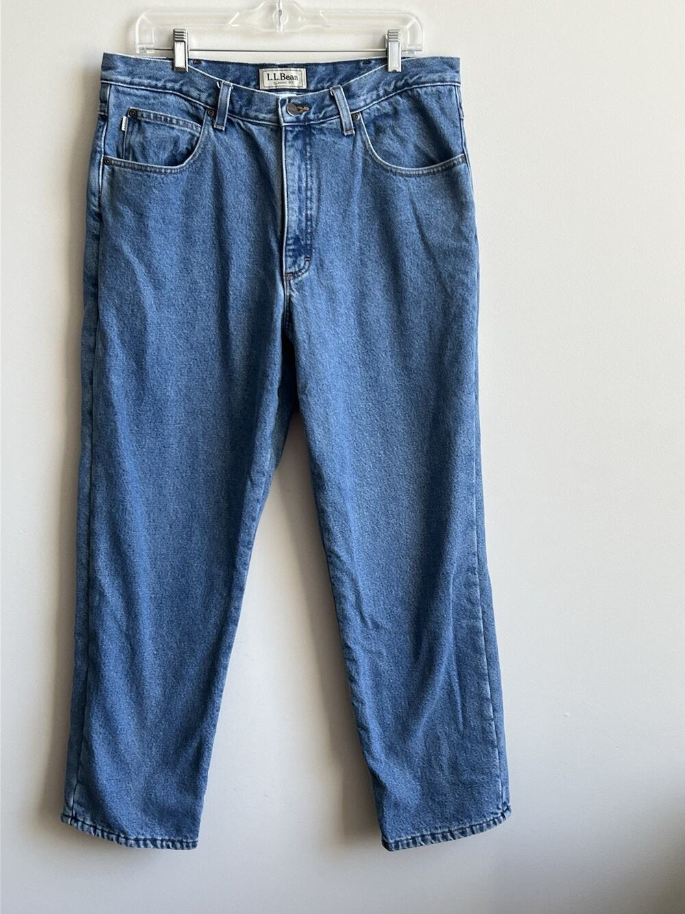 Vintage LL Bean Mens 36x30 Double L Relaxed Fit Fleece Lined Denim Jeans